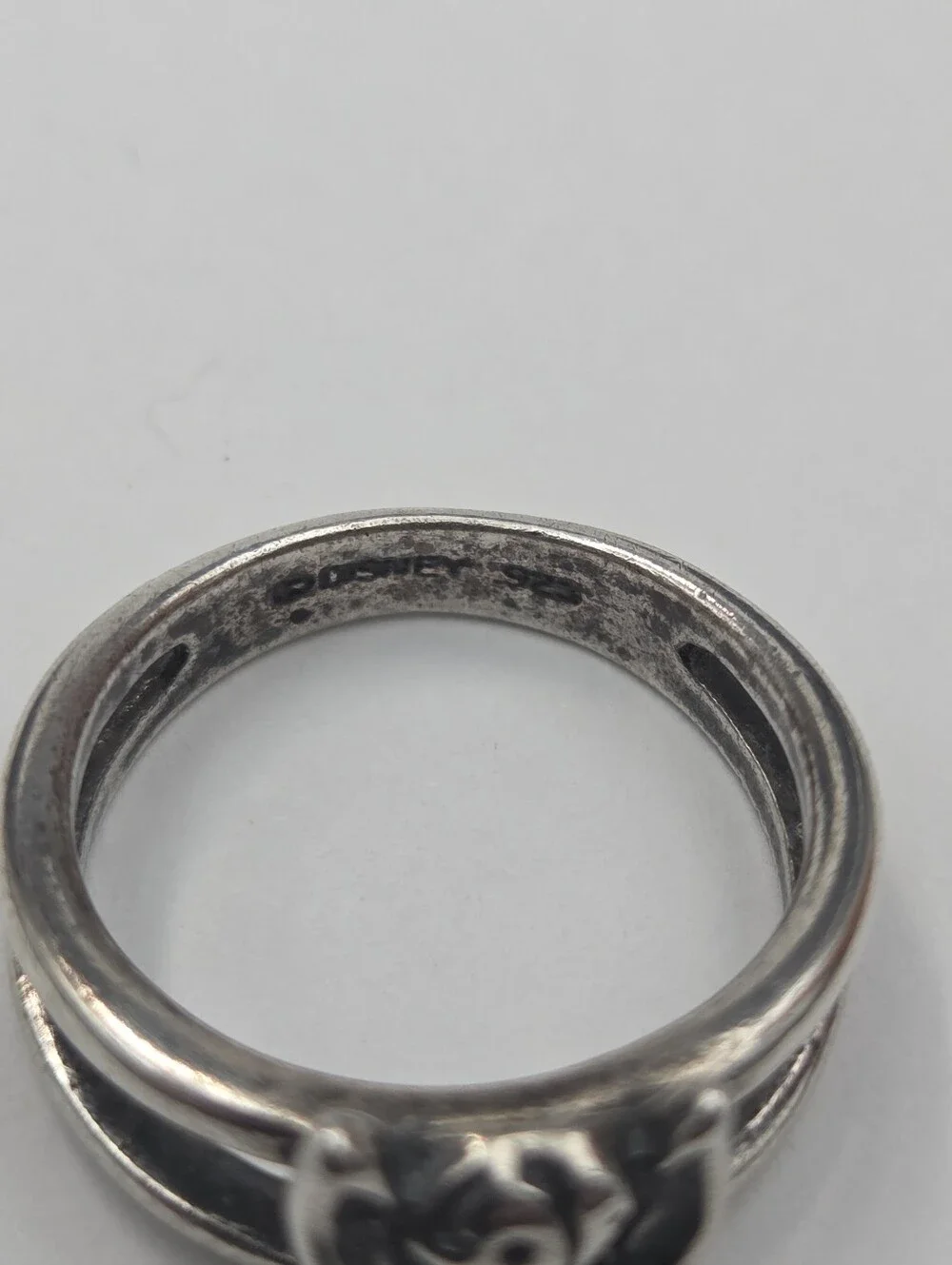 Vintage Disney Signed Sterling Silver 925 Eeyore Double Band Ring, Size 5.5